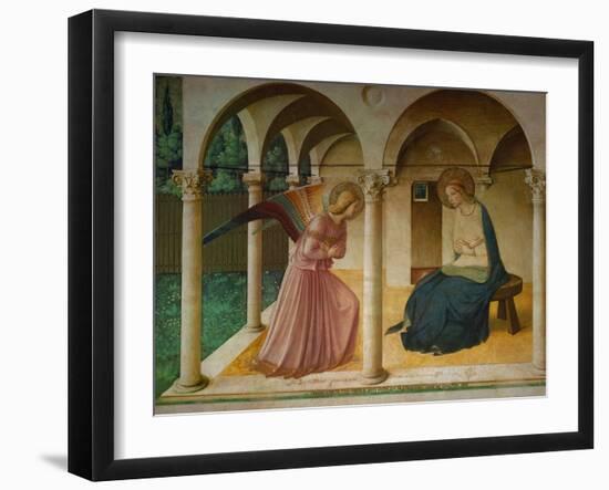 The Annunciation. Fresco in the former dormitory of the Dominican monastery San Marco, Florence.-null-Framed Giclee Print