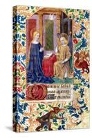 The Annunciation, from "Heures D L'Usage De Rome," circa 1465-Jean Fouquet-Stretched Canvas