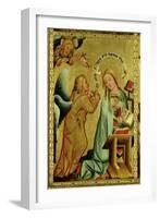 The Annunciation from the High Altar of St. Peter's in Hamburg, the Grabower Altar, 1383-Master Bertram of Minden-Framed Giclee Print