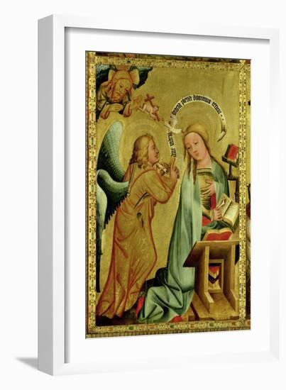 The Annunciation from the High Altar of St. Peter's in Hamburg, the Grabower Altar, 1383-Master Bertram of Minden-Framed Giclee Print