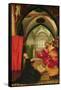 The Annunciation from the Isenheim Altarpiece, Left Hand Wing, circa 1512-16-Matthias Grünewald-Framed Stretched Canvas