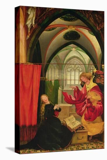 The Annunciation from the Isenheim Altarpiece, Left Hand Wing, circa 1512-16-Matthias Grünewald-Stretched Canvas