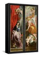 The Annunciation, from the Reverse of the Triptych of the Martyrdom of St. Stephen, circa 1617-Peter Paul Rubens-Framed Stretched Canvas