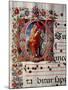 The Annunciation, Historiated Initial "O," Detail of a Page from an Antiphonal, circa 1473-79-Liberale-Mounted Giclee Print