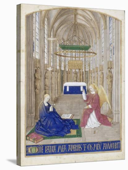 The Annunciation (Hours of Étienne Chevalie)-Jean Fouquet-Stretched Canvas