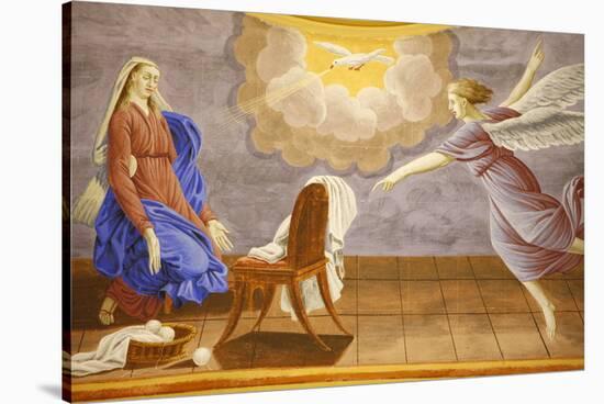 The Annunciation in Saint-Nicolas de Veroce church, Haute Savoie, France-Godong-Stretched Canvas