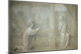 The Annunciation, Preparatory Cartoon for the Cappella Raffo fresco in Misericordia Cemetery, Siena-Alessandro Franchi-Mounted Giclee Print