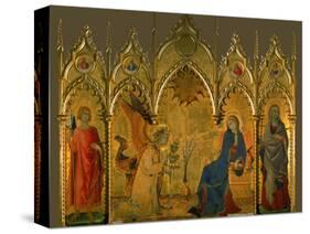The Annunciation, Saints Asano and Margaret, Prophets Jeremiah, Ezechiel, Isaiah, and Daniel-Simone Martini-Stretched Canvas