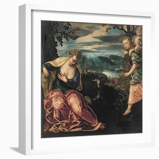 The Annunciation to Manoah's Wife-Jacopo Tintoretto-Framed Giclee Print