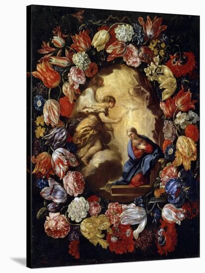 The Annunciation with Flowers, 17th or Early 18th Century-Carlo Maratta-Stretched Canvas