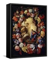 The Annunciation with Flowers, 17th or Early 18th Century-Carlo Maratta-Framed Stretched Canvas