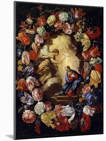 The Annunciation with Flowers, 17th or Early 18th Century-Carlo Maratta-Mounted Giclee Print