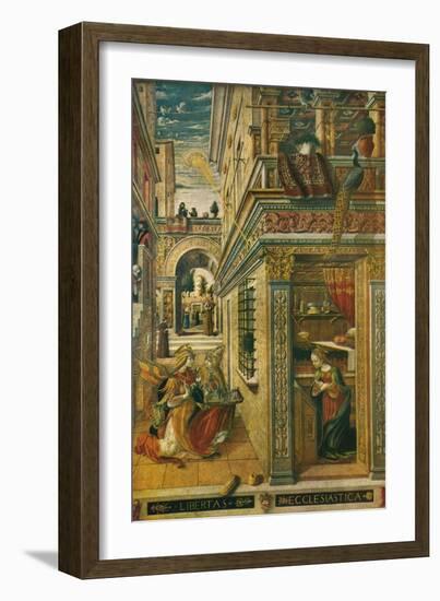 The Annunciation, with Saint Emidius, 1486, (1911)-Carlo Crivelli-Framed Giclee Print