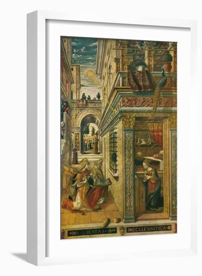 The Annunciation, with Saint Emidius, 1486, (1911)-Carlo Crivelli-Framed Giclee Print