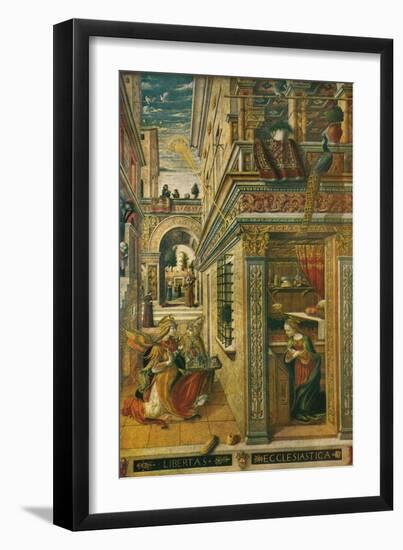 The Annunciation, with Saint Emidius, 1486, (1911)-Carlo Crivelli-Framed Premium Giclee Print