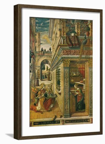 The Annunciation, with Saint Emidius, 1486, (1911)-Carlo Crivelli-Framed Giclee Print