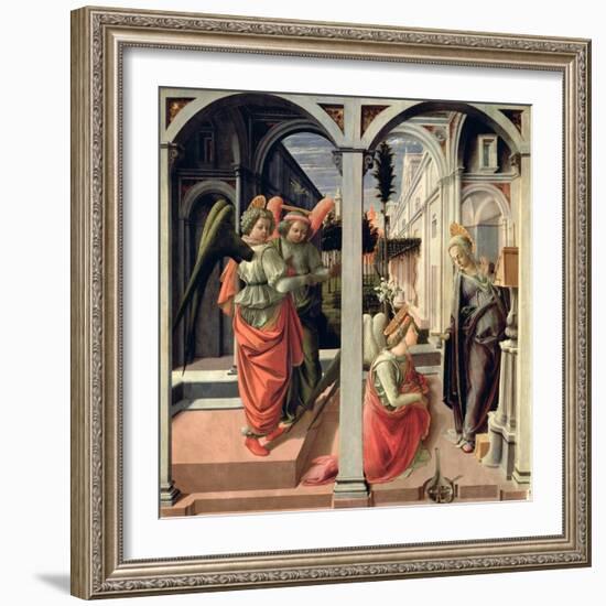 The Annunciation with Three Angels, 1440-Fra Filippo Lippi-Framed Giclee Print