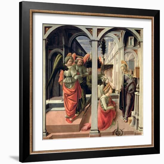 The Annunciation with Three Angels, 1440-Fra Filippo Lippi-Framed Giclee Print