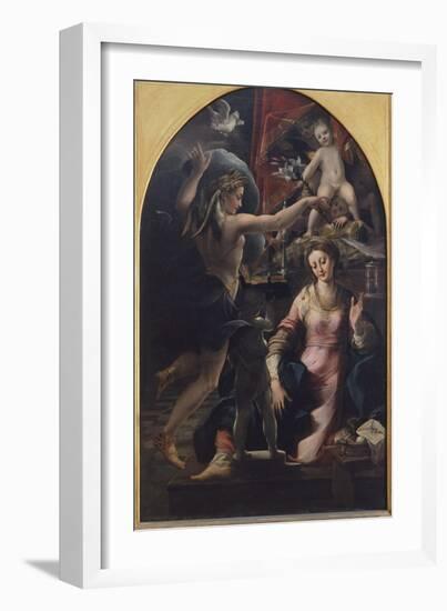 The Annunciation-Girolamo Mazzola Bedoli-Framed Giclee Print