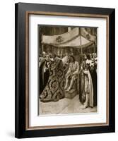 The Anointing of Charles I by George Abbot, Archbishop of Canterbury, at Westminster Abbey-Amedee Forestier-Framed Giclee Print