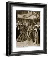 The Anointing of Charles I by George Abbot, Archbishop of Canterbury, at Westminster Abbey-Amedee Forestier-Framed Giclee Print