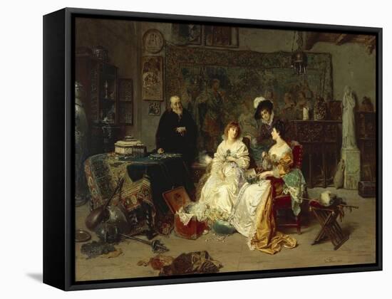 The Antique Dealer, 1889-Gerolamo Induno-Framed Stretched Canvas