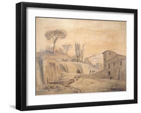 The Antique Fountain and Arch at Grottaferrata, Rome-Gaspar van Wittel-Framed Giclee Print