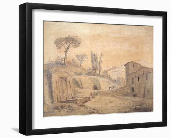 The Antique Fountain and Arch at Grottaferrata, Rome-Gaspar van Wittel-Framed Giclee Print