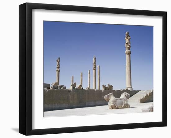The Apadana (King's Audience Hall), Persepolis, Unesco World Heritage Site, Iran, Middle East-Jennifer Fry-Framed Photographic Print