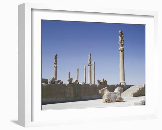 The Apadana (King's Audience Hall), Persepolis, Unesco World Heritage Site, Iran, Middle East-Jennifer Fry-Framed Photographic Print