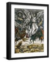 The Apocalypse of Saint John: the Fall of the Rebel Angels-Albrecht Durer Or Duerer-Framed Giclee Print