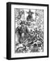 The Apocalyptic Woman or the Woman Clothed with the Sun and the Seven-Headed Dragon-Albrecht Dürer-Framed Giclee Print