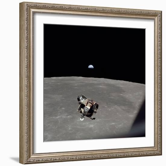 The Apollo 11 Lunar Module Ascending from Moon's Surface, July 20, 1969-null-Framed Photo