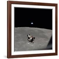 The Apollo 11 Lunar Module Ascending from Moon's Surface, July 20, 1969-null-Framed Photo