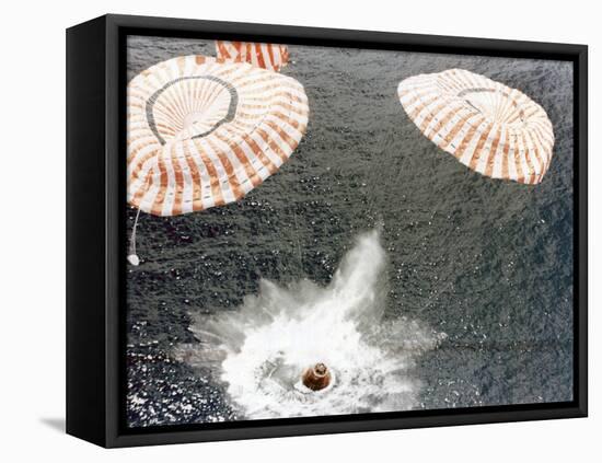 The Apollo 15 Capsule Lands Safely Despite a Parachute Failure, Mid-Pacific Ocean, 1971-null-Framed Stretched Canvas