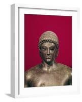 The Apollo of Piombino, Head of the Statue, Found in Benevento, Greek, circa 480 BC-null-Framed Giclee Print