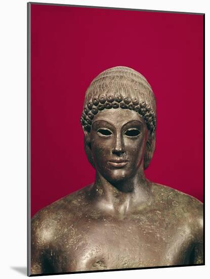 The Apollo of Piombino, Head of the Statue, Found in Benevento, Greek, circa 480 BC-null-Mounted Giclee Print