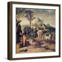 The Apostle Philip Baptizing the Eunuch, 16th Century-Jan van Scorel-Framed Giclee Print