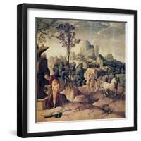 The Apostle Philip Baptizing the Eunuch, 16th Century-Jan van Scorel-Framed Giclee Print