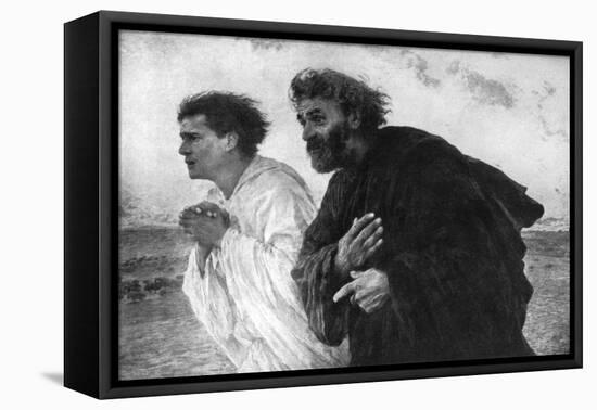 The Apostles Peter and John on the Morning of the Resurrection, 1926-Eugene Burnand-Framed Stretched Canvas
