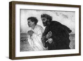 The Apostles Peter and John on the Morning of the Resurrection, 1926-Eugene Burnand-Framed Giclee Print