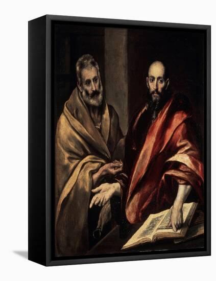 The Apostles St. Peter and St. Paul, 1587-1592-El Greco-Framed Stretched Canvas