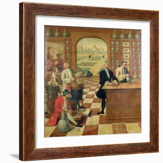 The Apothecary C. Morelot in His Pharmacy, 1751-C. Souville-Framed Giclee Print