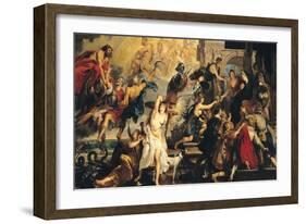 The Apotheosis of Henri IV and the Proclamation of the Regency of Marie de Medici, 1622-25-Peter Paul Rubens-Framed Giclee Print