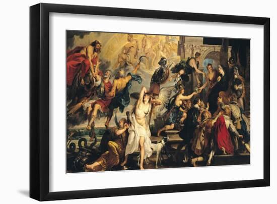 The Apotheosis of Henri IV and the Proclamation of the Regency of Marie de Medici, 1622-25-Peter Paul Rubens-Framed Giclee Print