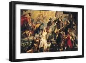 The Apotheosis of Henri IV and the Proclamation of the Regency of Marie de Medici, 1622-25-Peter Paul Rubens-Framed Giclee Print