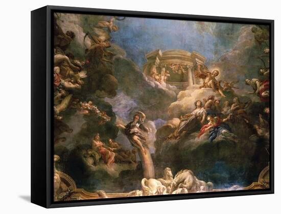 The Apotheosis of Hercules, Ceiling of Hercules Salon, Decorated 1710-Francois Lemoyne-Framed Stretched Canvas