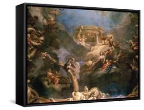 The Apotheosis of Hercules, Ceiling of Hercules Salon, Decorated 1710-Francois Lemoyne-Framed Stretched Canvas