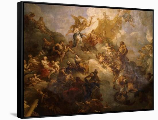 The Apotheosis of Hercules, Ceiling of Hercules Salon, Decorated 1710-Francois Lemoyne-Framed Stretched Canvas