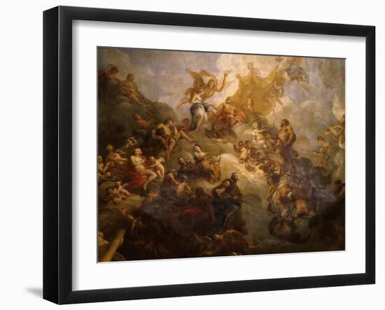 The Apotheosis of Hercules, Ceiling of Hercules Salon, Decorated 1710-Francois Lemoyne-Framed Giclee Print